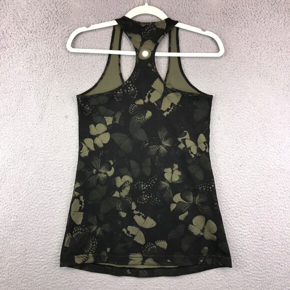 Lululemon Women Size XS Green Racerback Tank Butterfly Pattern - Picture 1 of 6